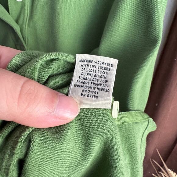 L.L.Bean Sleeveless Top Size XL Green Collared V-Neck Slightly Fitted Shirt - Picture 7 of 11